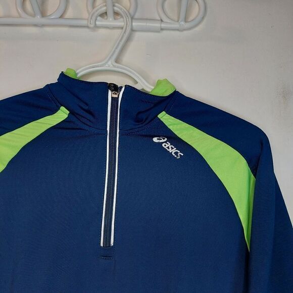 Girl's Asics Running Track Jacket Blue with Green Large 14-16 - Picture 4 of 10